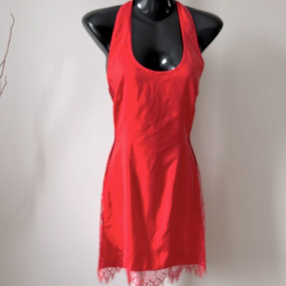 Halter Neck Red Mid-Thigh Dress, Size small - Picture 1 of 6